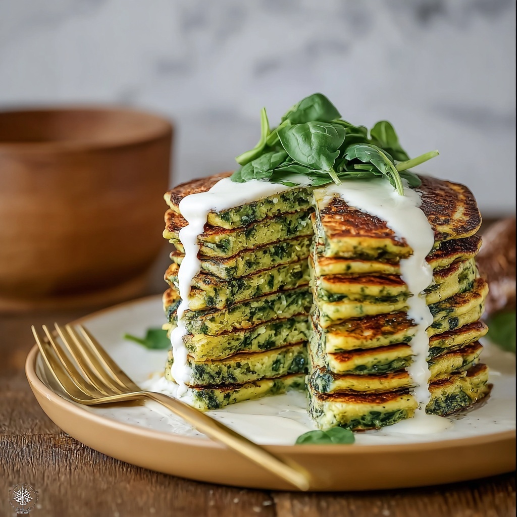 Spinach and Blue Cheese Pancakes Recipe - Recipe Image