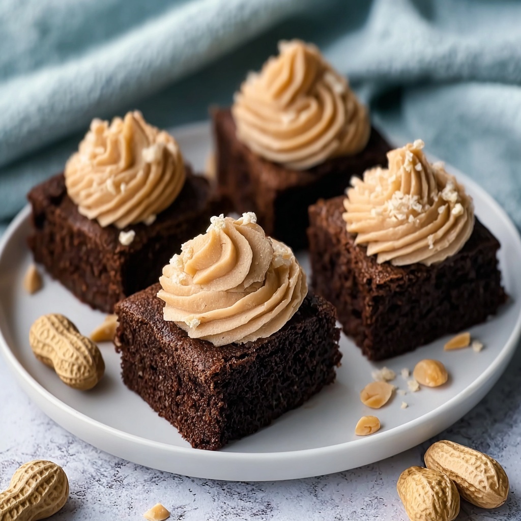 Bittersweet Brownies with Salted Peanut Butter Frosting Recipe - Recipe Image