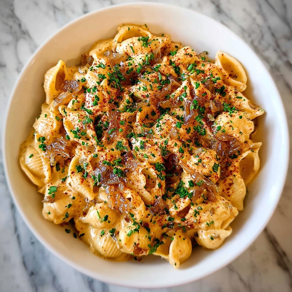 French Onion Creamy Pasta Recipe - Recipe Image