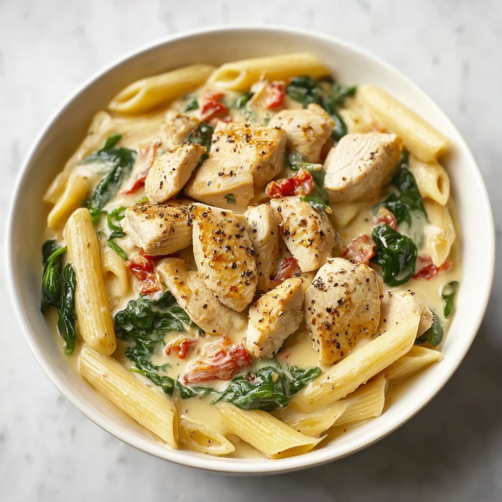 Creamy Chicken and Spinach Pasta Recipe - Recipe Image