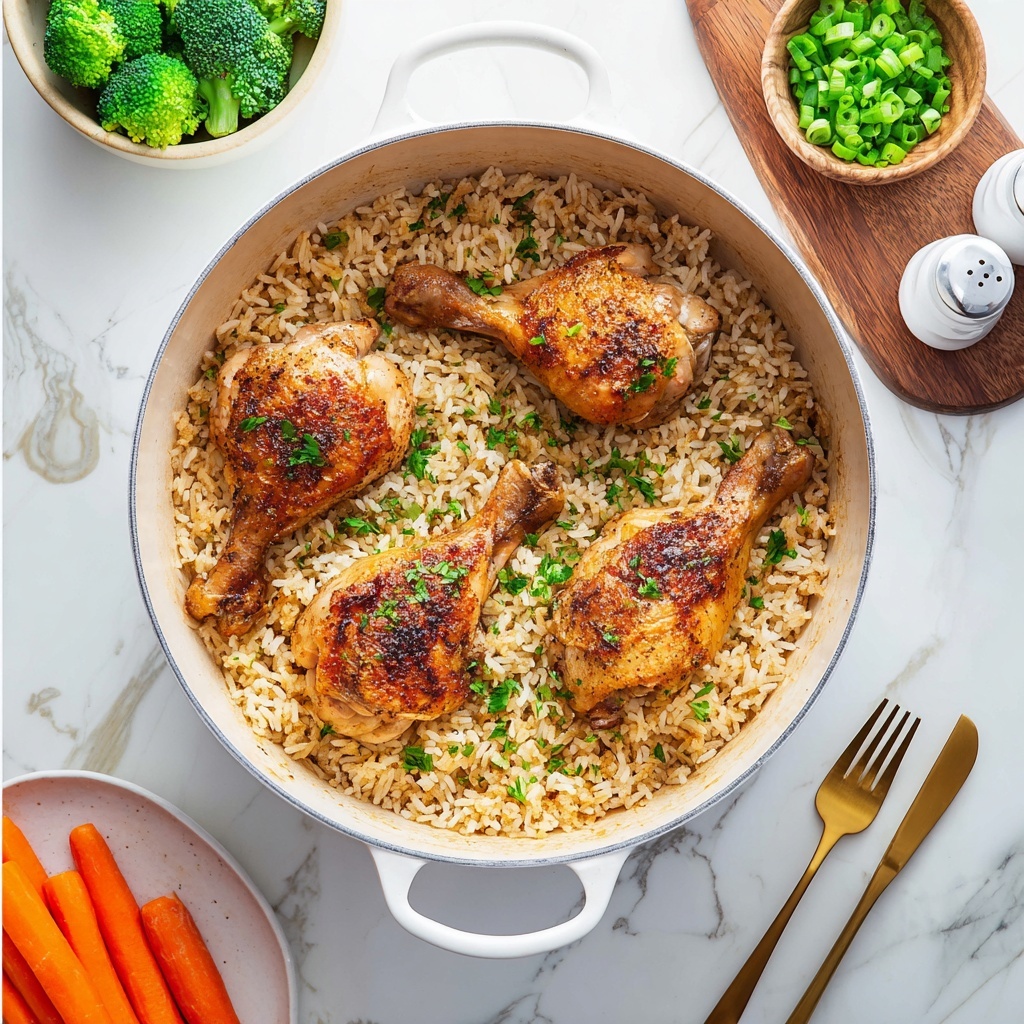 One Pot Chicken Thighs and Rice Recipe - Recipe Image