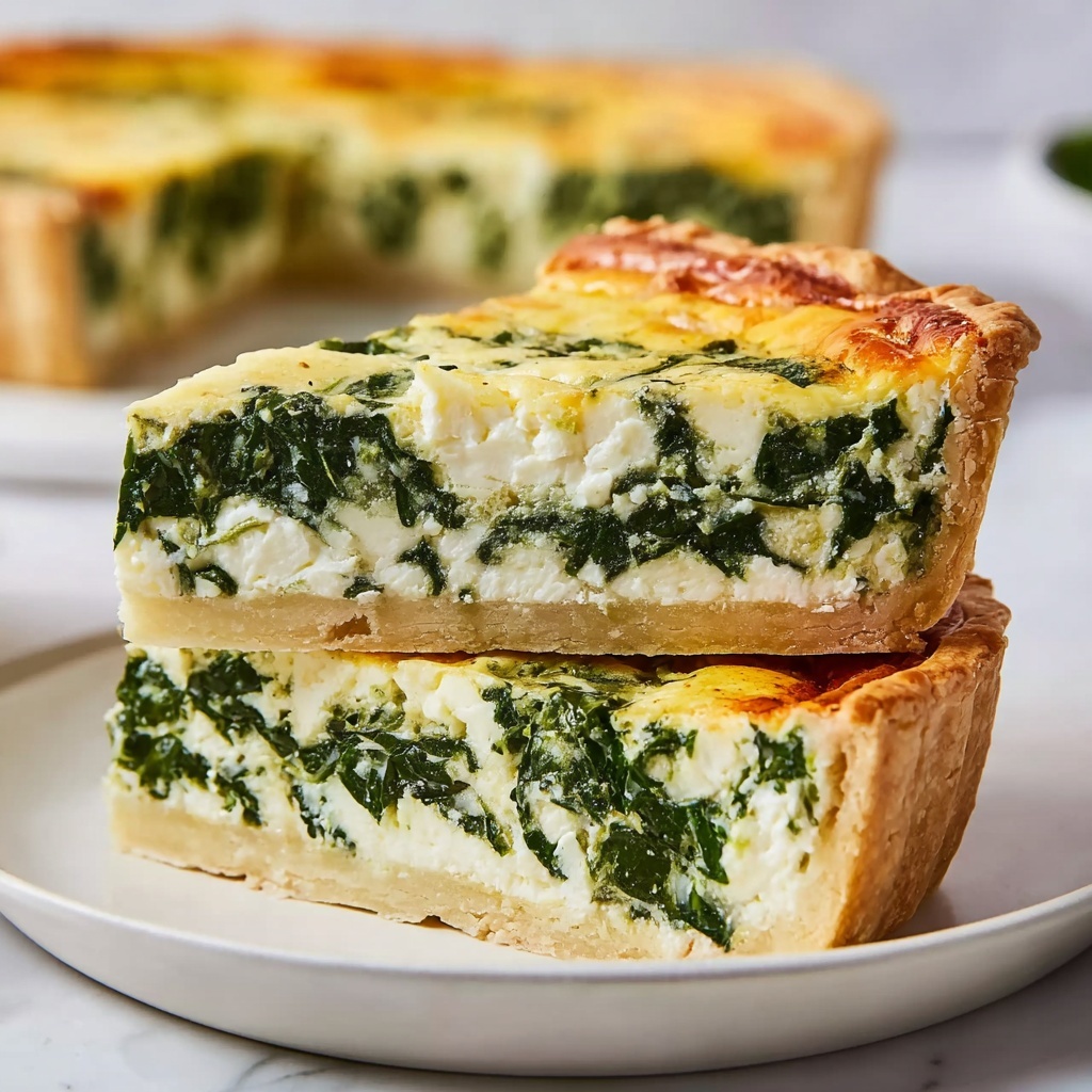 Mediterranean Spinach Cheese Feta Quiche Recipe - Recipe Image