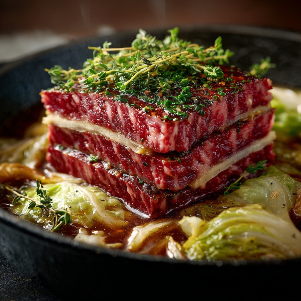 Slow Cooked Corned Beef and Cabbage Recipe - Recipe Image