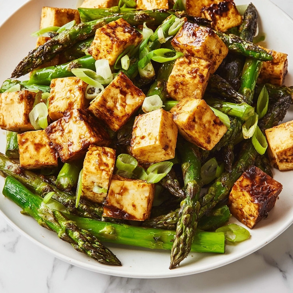 Miso-Chile Asparagus With Tofu Recipe - Recipe Image
