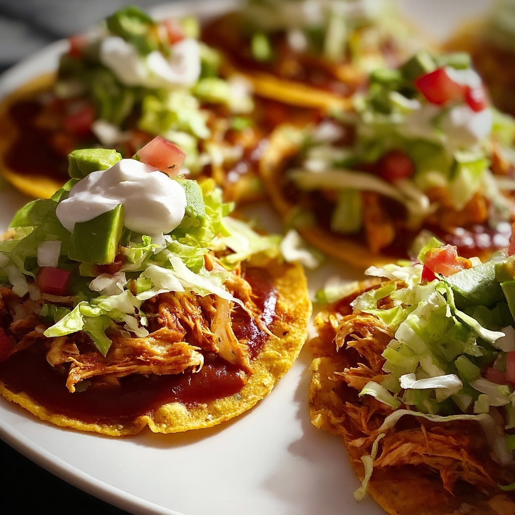 Easy Chicken Tostadas Recipe - Recipe Image