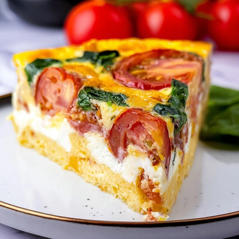 Crustless Tomato and Basil Mozzarella Quiche Recipe