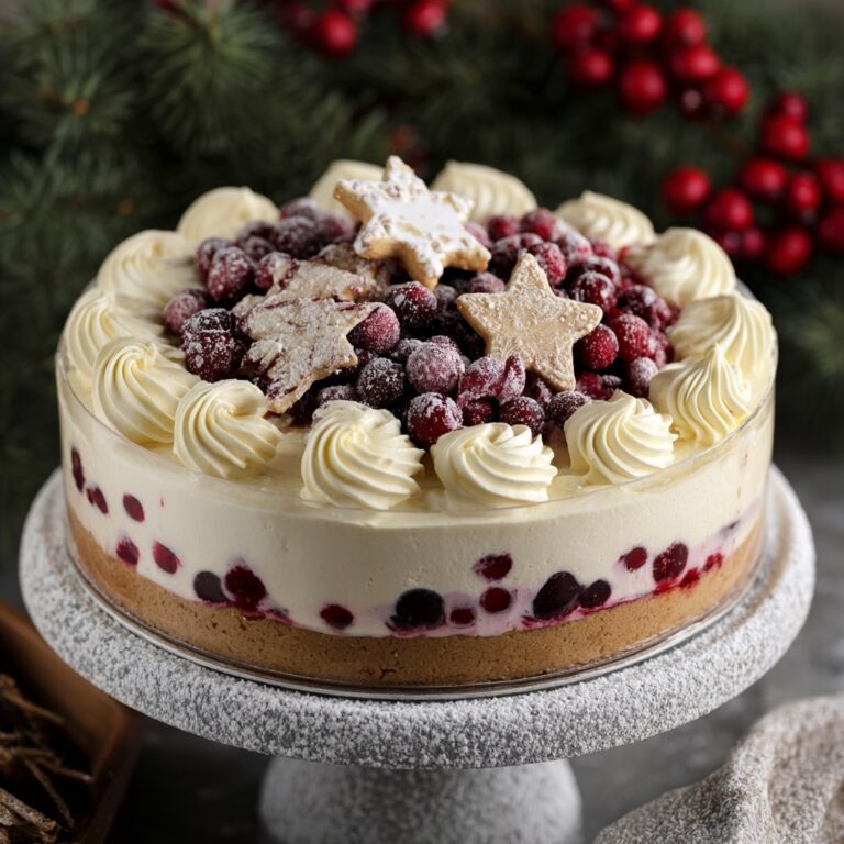 Christmas Cranberry White Chocolate Mousse Cheesecake Recipe