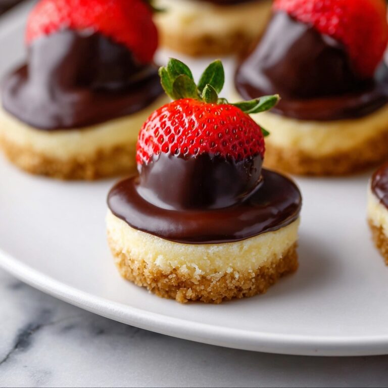 Chocolate-Dipped Strawberry Mini Cheesecakes Recipe