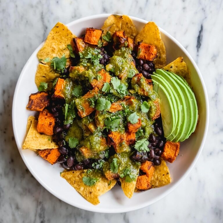 Sweet Potato and Black Bean Nachos with Green Chile Salsa Recipe