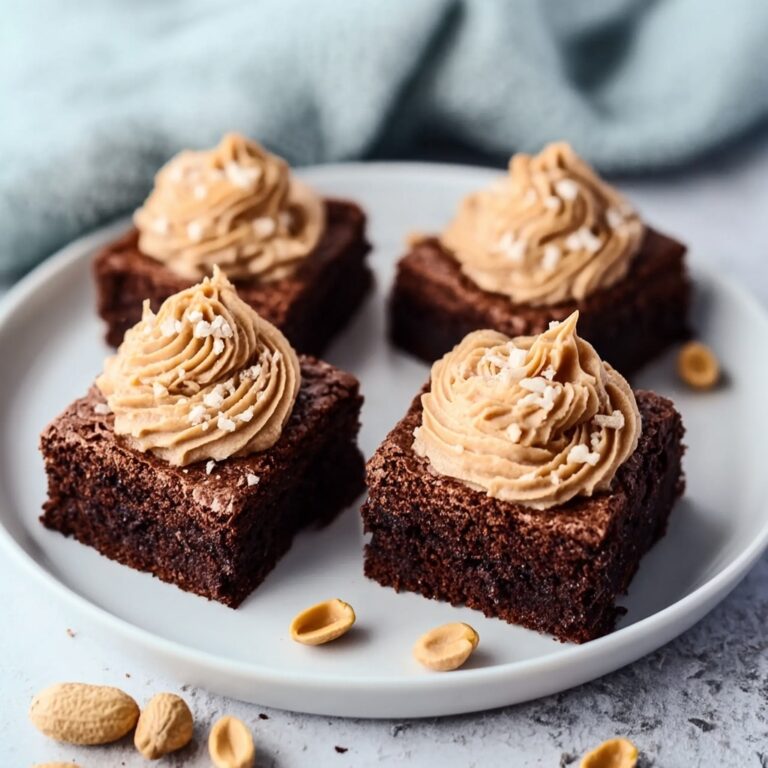 Bittersweet Brownies with Salted Peanut Butter Frosting Recipe