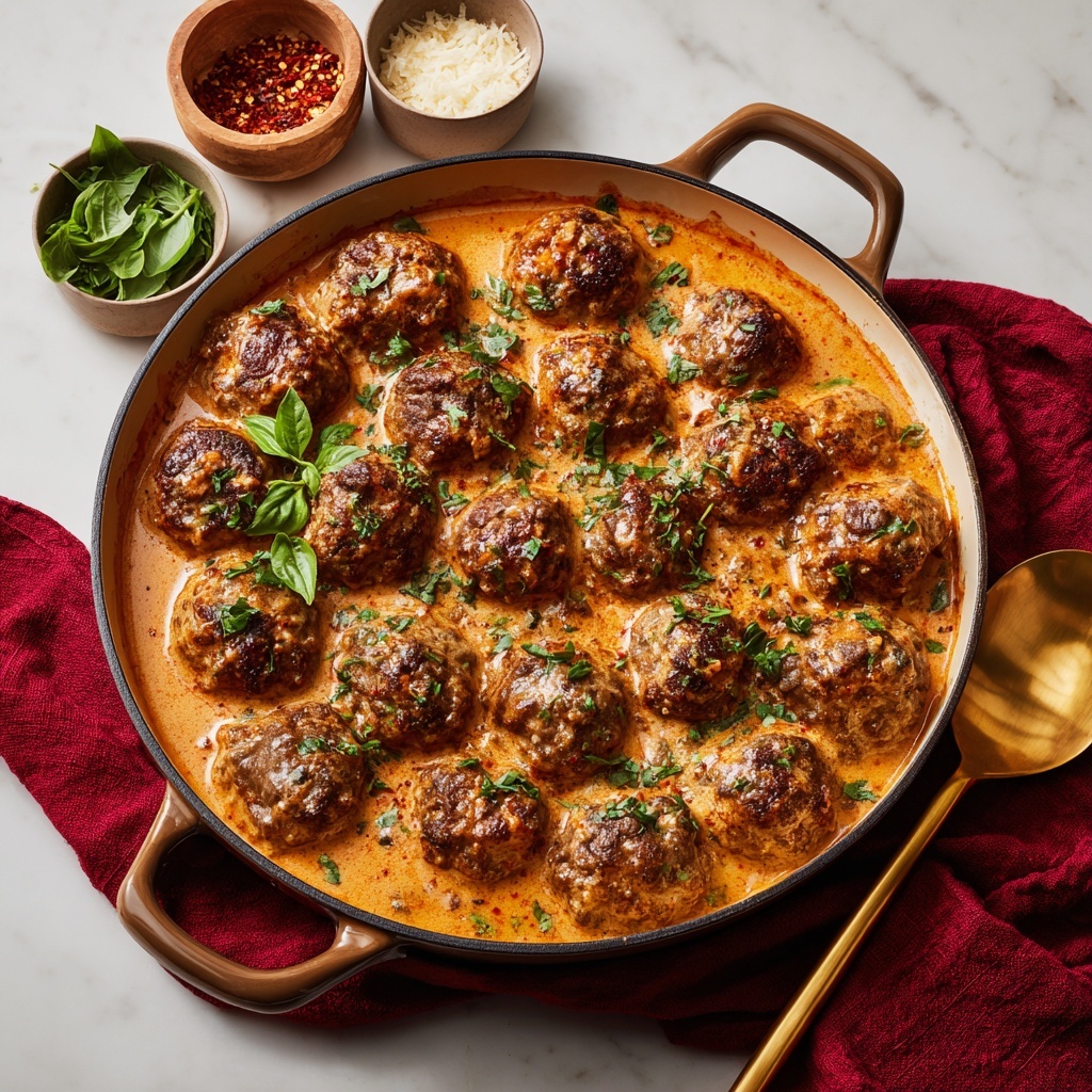 Creamy Sun-Dried Tomato Chicken Meatballs Recipe - Recipe Image