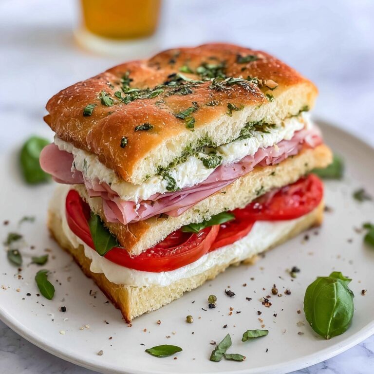Italian Focaccia Sandwich with Burrata, Prosciutto, and Salami Recipe