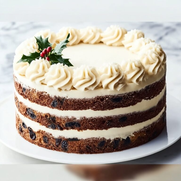 Traditional Christmas Cake with Dried Fruits and Chocolate Decorations Recipe